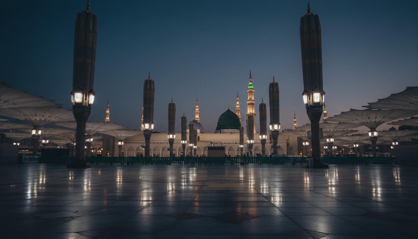 Masjid an-Nabawi and surrounding holy sites in Madinah, visited on Ziyarah tours for pilgrims