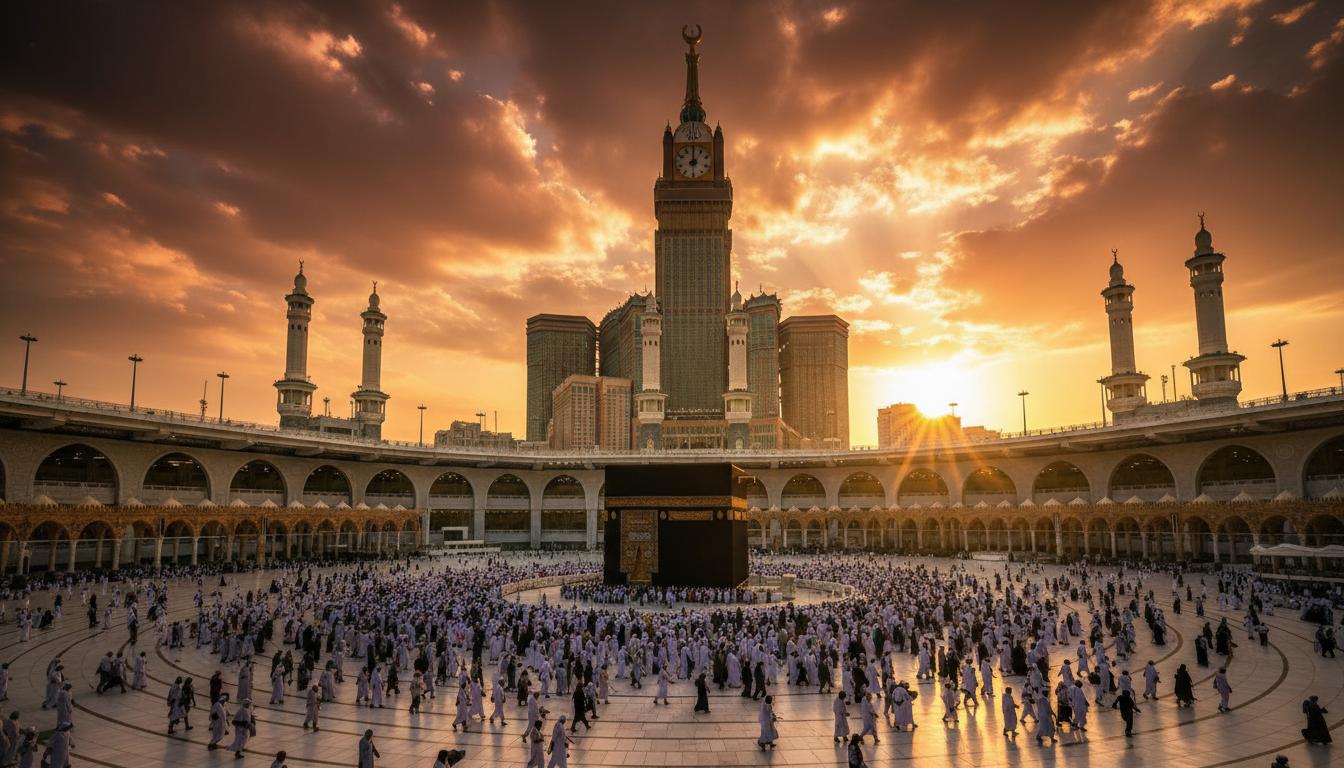 Pilgrims performing Tawaf at Masjid al-Haram in Makkah — a journey made easier with the 10-year Saudi visa for US citizens